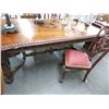 Image 1 : Ornately Carved Mahogany Gargoyle Table w/4 Chairs