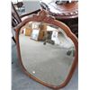 Image 1 : Carved Mahogany Framed Beveled Mirror - No Shipping