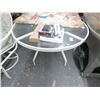 Image 1 : Beige Round Glasstop Patio Dining Table