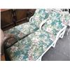 Image 1 : PVC Patio Chaise w/Floral Cushions - Pair