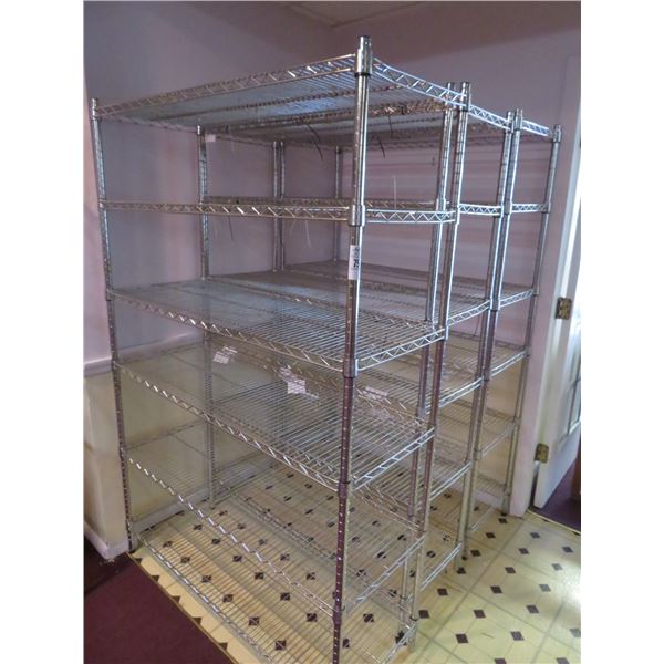 3-Metro Chrome 6 Shelf Storage Racks - 3 X