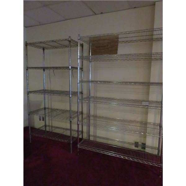 2-Metro Chrome 6/5 Shelf Storage Racks - 2 X