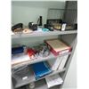 Image 1 : Asst. Office Supplies On Bookshelf In Bin and Buckets