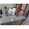 Image 1 : Grey 4' Work Table w/Stool and Basket, Chef's Hat