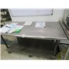 Image 2 : S/S 5' Bullnose Rolling Island Table w/Undershelf