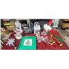 Image 1 : CHRISTMAS DECORATIONS, SERVING DISH, AND TWO TREE STANDS