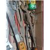 Image 2 : ASSORTED TIN SNIPS, CRESENT WRENCH, SAWS, AND 22 RAMSET SHOTS