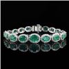 Image 1 : 14.42 ctw Emerald and 4.11 ctw Diamond 14K White Gold Bracelet