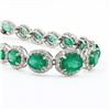 Image 2 : 14.42 ctw Emerald and 4.11 ctw Diamond 14K White Gold Bracelet