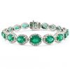 Image 3 : 14.42 ctw Emerald and 4.11 ctw Diamond 14K White Gold Bracelet