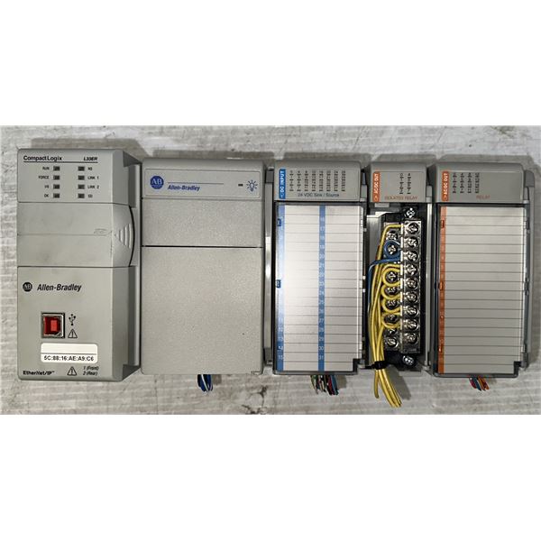 Allen Bradley #1769-L33ER CompactLogix2 MB ENet Controller w/#1769-ECR & Modules as Pictured