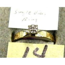 Solitaire Diamond in an Engraved Gold Band (27)