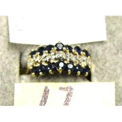 Sapphire and Diamond Ring with  7 small Diamonds and 14 Sapphires (27)
