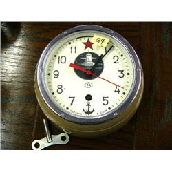 Russian Submarine Ship Clock in Working Condition and With Key (24)