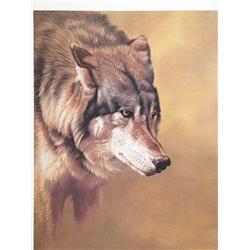 Image Size  18" x 14.5"  "Wolf" by Alan M. Hunt 215/975 1987 (39)
