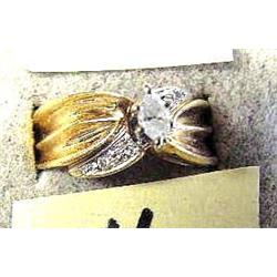 Marquis Cut Diamond Ring Approx 1/4 c with 6 Small Diamonds Size 7.5 (27)