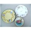 Image 1 : 3 hand painted plates- 1 is Limoges hand-painted with sailboats, other is Limoges painted with flowe