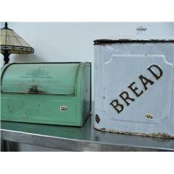Pair of 2 old bread bins (16)