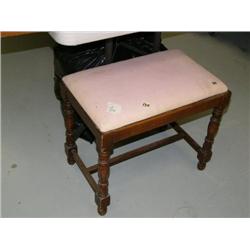 Vanity stool; collection of plush toys (31)