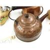 Image 3 : Lot of 3 copper tea pots: one is 2-liter with cover on spout all hand made very heavy; one has wood 