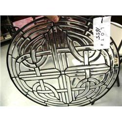 Beveled glass window has small crack in it (1000)