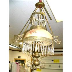 Beautiful brass and crystal chandelier (16)