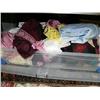 Image 1 : Plastic bin full of lace, linen, and fancy cloth (16)