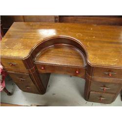 4-piece American Waterfall design bedroom set consisting of lady's vanity with mirror, double bed wi