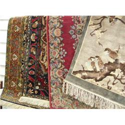 Lot of 4 Oriental carpets- one is silk