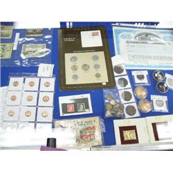 Collection of Coins:  1922S Silver Dollar, 1942S Walking Liberty Half Dollar, Silver Swordfish and A