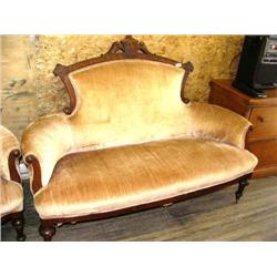 Eastlake Walnut Settee and 2 chairs (16)