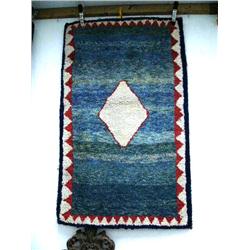 Blue wool carpet- 52"x31" (25)