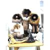 Image 1 : 3 Eskimo dolls; caribou jaw sled; small baleen boat (25)