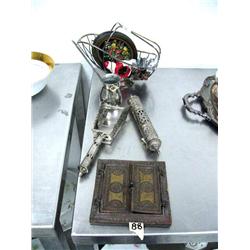 Collection of Ornate brass Icon frame; 2 silver religious items; etc. (25)