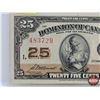Image 2 : Dominion of Canada 1923 Twenty Five Cent "Shinplaster" (L Series) : McCavour/Saunders #483729 (See P