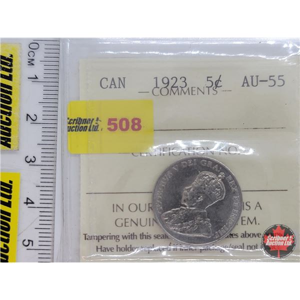 Canada Five Cent 1923 (ICCS Cert: AU-55) (SEE PICS!)
