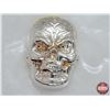 Image 2 : 1 Troy Ounce .999 Fine Silver Bar "Skull" (SEE PICS!)