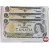 Image 3 : Canada $1 Bills 1973 (15) : Crow/Bouey ~ Variety Serial #'s (See Pics for Varieties, Conditions, Ser