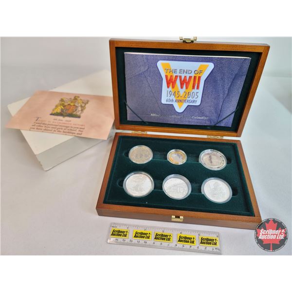 Royal Mint "The Allied Forces" Silver Proof Collection (6 Coin Set) The End of WWII 1945-2005 60th A