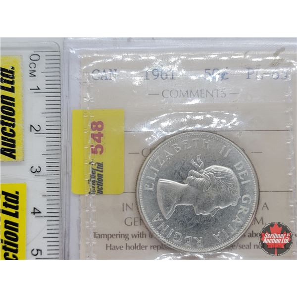 Canada Fifty Cent 1961 (ICCS Cert: PL-65) (SEE PICS!)