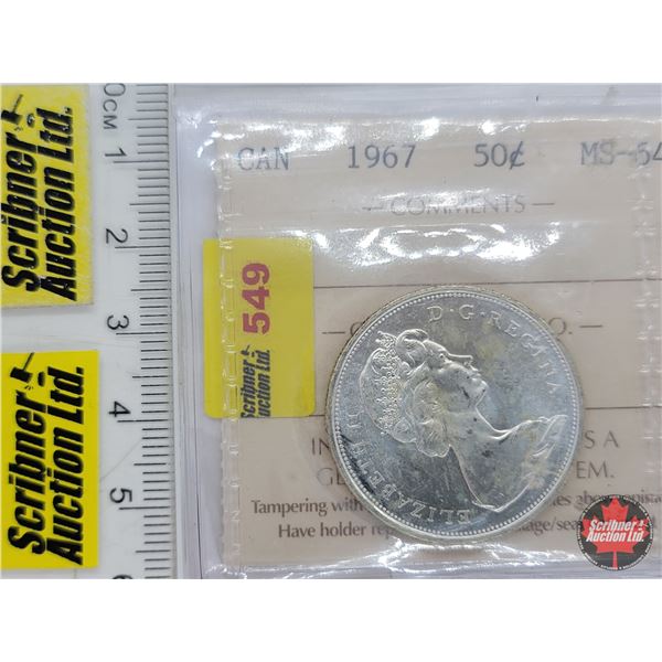 Canada Fifty Cent 1967 (ICCS Cert: MS-64) (SEE PICS!)