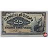 Image 2 : Dominion of Canada 1900 Twenty Five Cent "Shinplaster" : Boville (See Pics for Varieties, Conditions