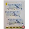 Image 1 : Canada $5 Bills 1986 (3 Consecutive) : Knight/Dodge #GPY1957971-973 (See Pics for Varieties, Conditi