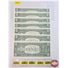 Image 2 : United States $1 Bills 1995 (7 Consecutive) : #D03222817N - 823N (See Pics for Varieties, Conditions
