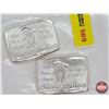 Image 2 : (2) Beaver Bullion 1 Troy Ounce .999 Fine Silver Bars (SEE PICS!)