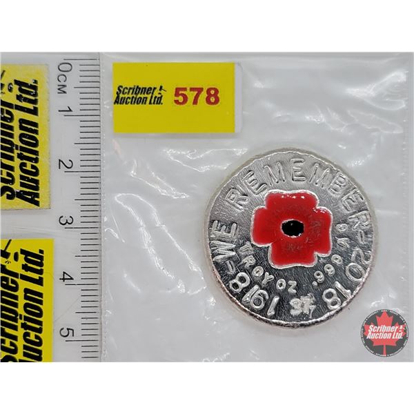 Beaver Bullion 1 Troy Ounce .999 Fine Silver Bar "We Remember" (SEE PICS!)