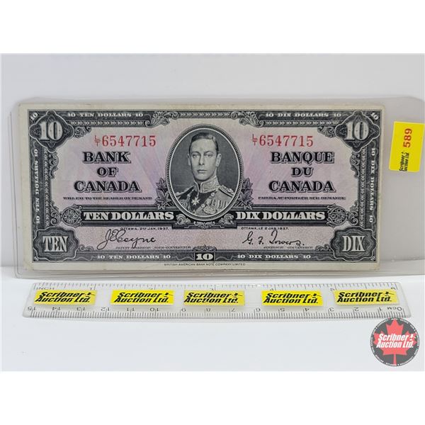 Bank of Canada $10 Bill 1937 : Coyne/Towers #LT6547715 (See Pics for Varieties, Conditions, Serial N