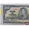 Image 2 : Bank of Canada $20 Bill 1937 : Coyne/Towers #LE1238623 (See Pics for Varieties, Conditions, Serial N