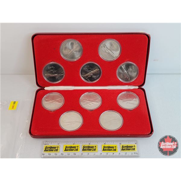 1937 - 1977 Air Canada 40th Anniversary 'Wings Across Time' (10 Coin Medallion Set : .925 Sterling S