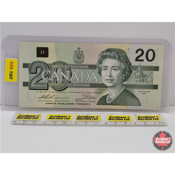 Canada $20 Bill 1991 : Thiessen/Crow #EIK1347223 (See Pics for Varieties, Conditions, Serial Numbers